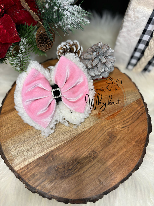 Pink Santa Bow