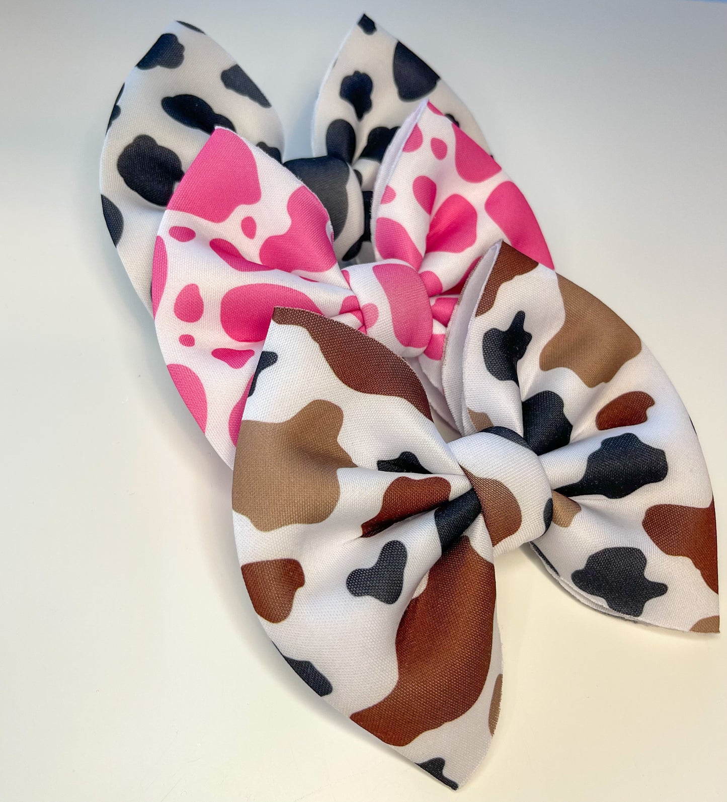 Cow Print Puff Bow