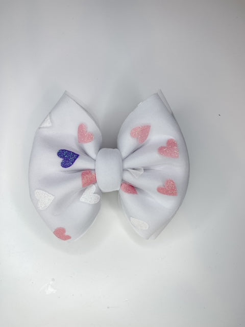 Heart Mesh Puff Bow